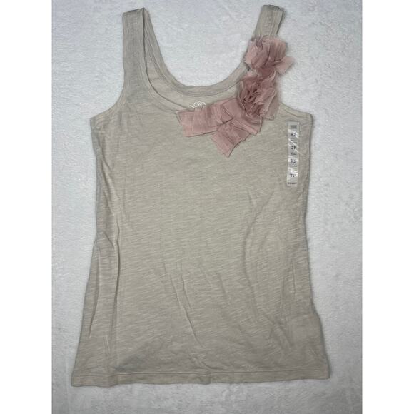 Old Navy Deadstock Pink Bow Beige Layering Tank sz XS Balletcore Feminine - Picture 1 of 6